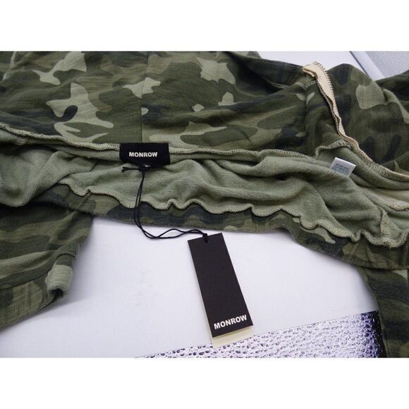 Monrow Women’s Urban Zip Up Cropped Hoodie in Light Olive, S - Picture 8 of 11